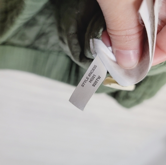 MADEWELL Diamond Jacquard Half-Zip Pullover Top in Khaki Green, SZ SMALL - Picture 9 of 12